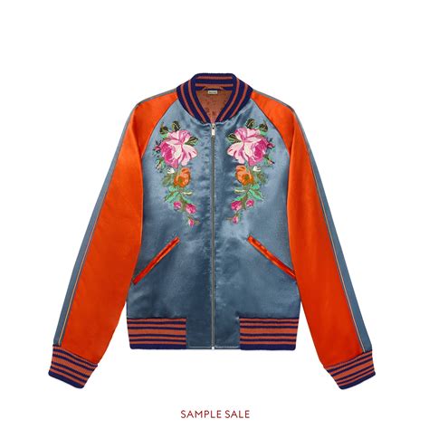 gucci leather bomber jacket with appliqués|Gucci midnight blue bomber jacket.